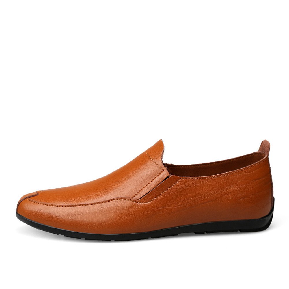 Mocasines Hombre Formal Moda Boda Artesanal Antideslizantes Negocios Zapatos Originales,Rojo Marrón 47 EU