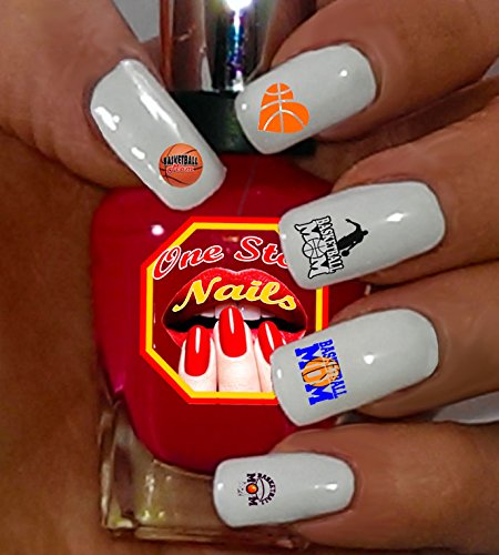 Basketball Mom - Calcomanías de vinilo transparente para uñas (NO Waterslide). Juego de 92 por One Stop Nails.