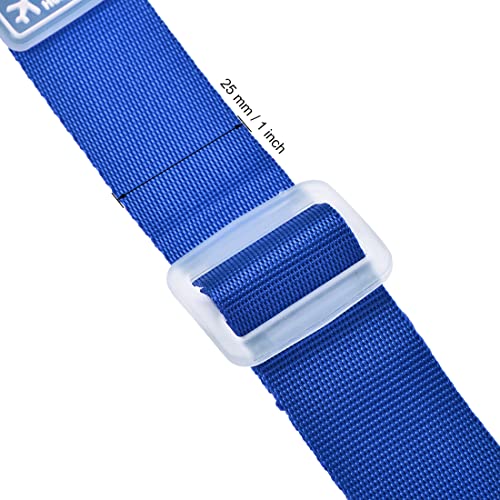 Image of uxcell Add a Bag Luggage Strap, Adjustable Suitcase Connect Belt with Buckle, Nylon Travel Packing Accessory 300x25mm, Dark Blue