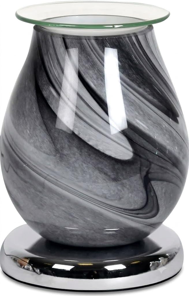 Demo - Electric Wax Oil Burner Grey Swirl Aroma Melt Warmer Touch Control