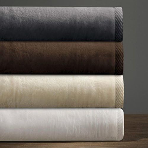 DownTown Company Granny Blanket - 100% Natural Egyptian Cotton Blanket with Pure Cashmere Softness, Imported from Portugal - Premium Throw Blanket for Bed, Sofa, or Couch – Twin Size, Grey Color