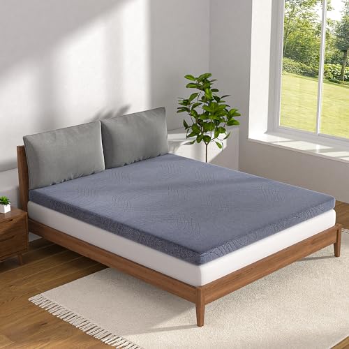 VECELO Gel Infused Memory Foam Mattress Topper Full Size, 4 Inch Fresh Cooling Mattress Pad with Washable Cover for Full Mattress, Pain Pressure Relieve Bed Topper, Breathable, Comfort