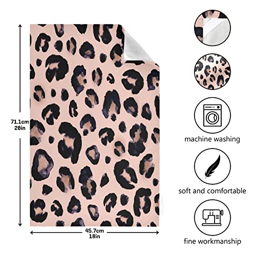 Pink Black Leopard Kitchen Towels 4 Pack, Absorbent Hand Towels Fast Drying Dish Cloths Tea Towel 28 X 18 In #TOP2