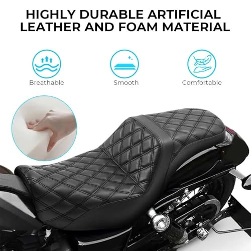 Asiento doble para Harley Dyna Street Bob y Fat Bob 2006-2017 3