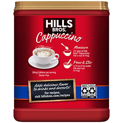 Hills Bros. Instant Cappuccino Mix, Fat Free French Vanilla Cappuccino Mix – Enjoy Coffeehouse Flavor From Home – Fat-Free Cappuccino With Sweet Notes (16 Ounces) #TOP4