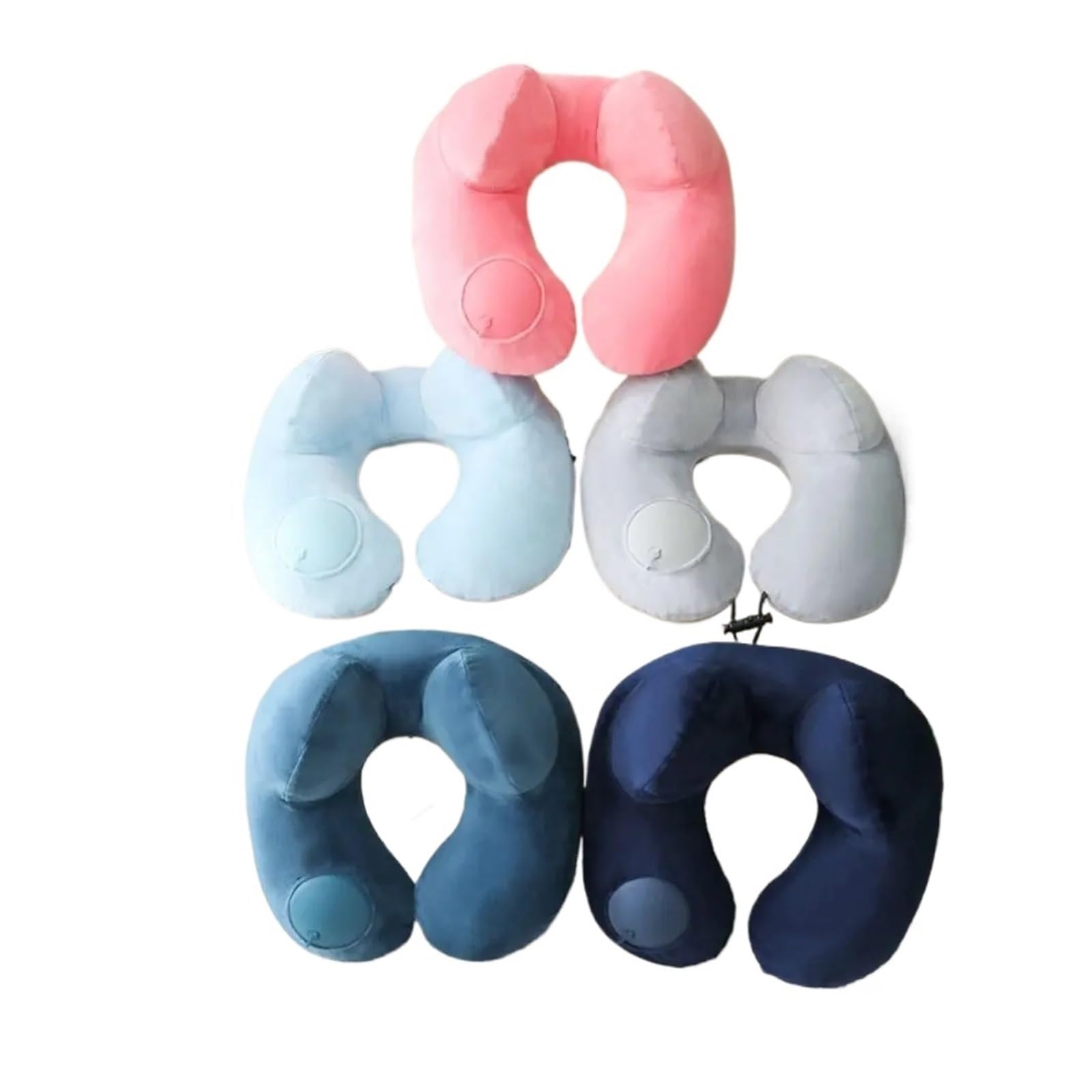 WWYYZAYC Comfortable Neck Support Inflatable Airplane Travel Neck Pillow Inflatable Sleeping Pillow(Grey with Bag)