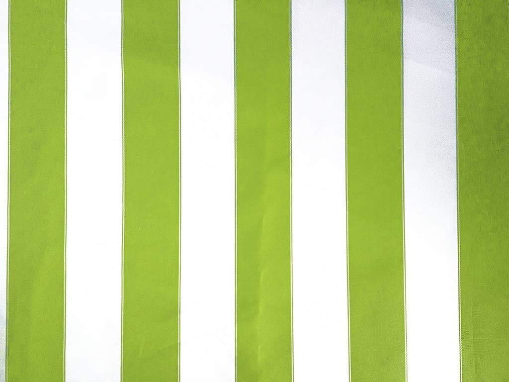 Waterproof Outdoor Canvas Bordered Stripes 60" Wide Fabric Sold by The Yard (Lime White, Bordered 2 3/8")