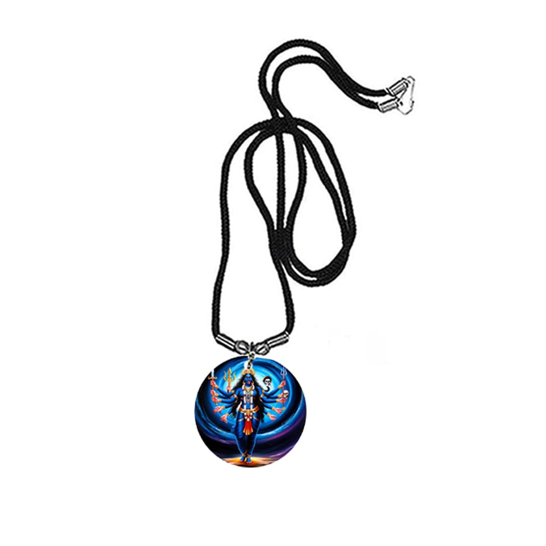 afh Angry Maa Kali Cord Chain Blue Acrylic Pendant for Men & Women | Hindu Religious Spiritual Charm | Lightweight Devotional Jewelry for Puja-picture-38
