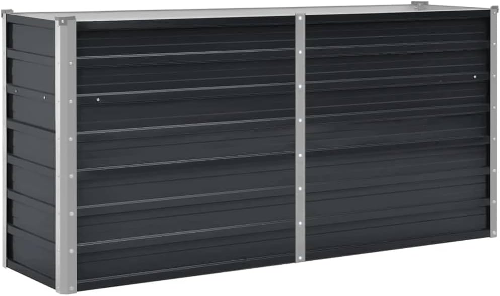 vidaXL Hochbeet Pflanzkübel Blumenkasten Garten Pflanzkasten Terrassen Gemüsebeet Gartenbeet Pflanzbeet Anthrazit 160x40x77cm Verz
