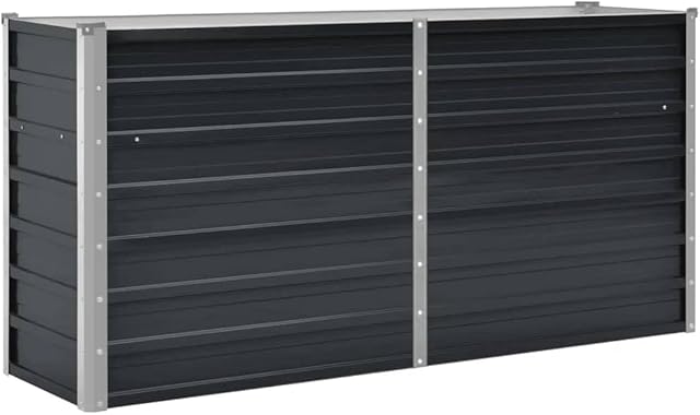 vidaXL vidaXL Hochbeet Pflanzkübel Blumenkasten Garten Pflanzkasten Terrassen Gemüsebeet Gartenbeet Pflanzbeet Anthrazit 160x40x77cm Verz — Hochbeete