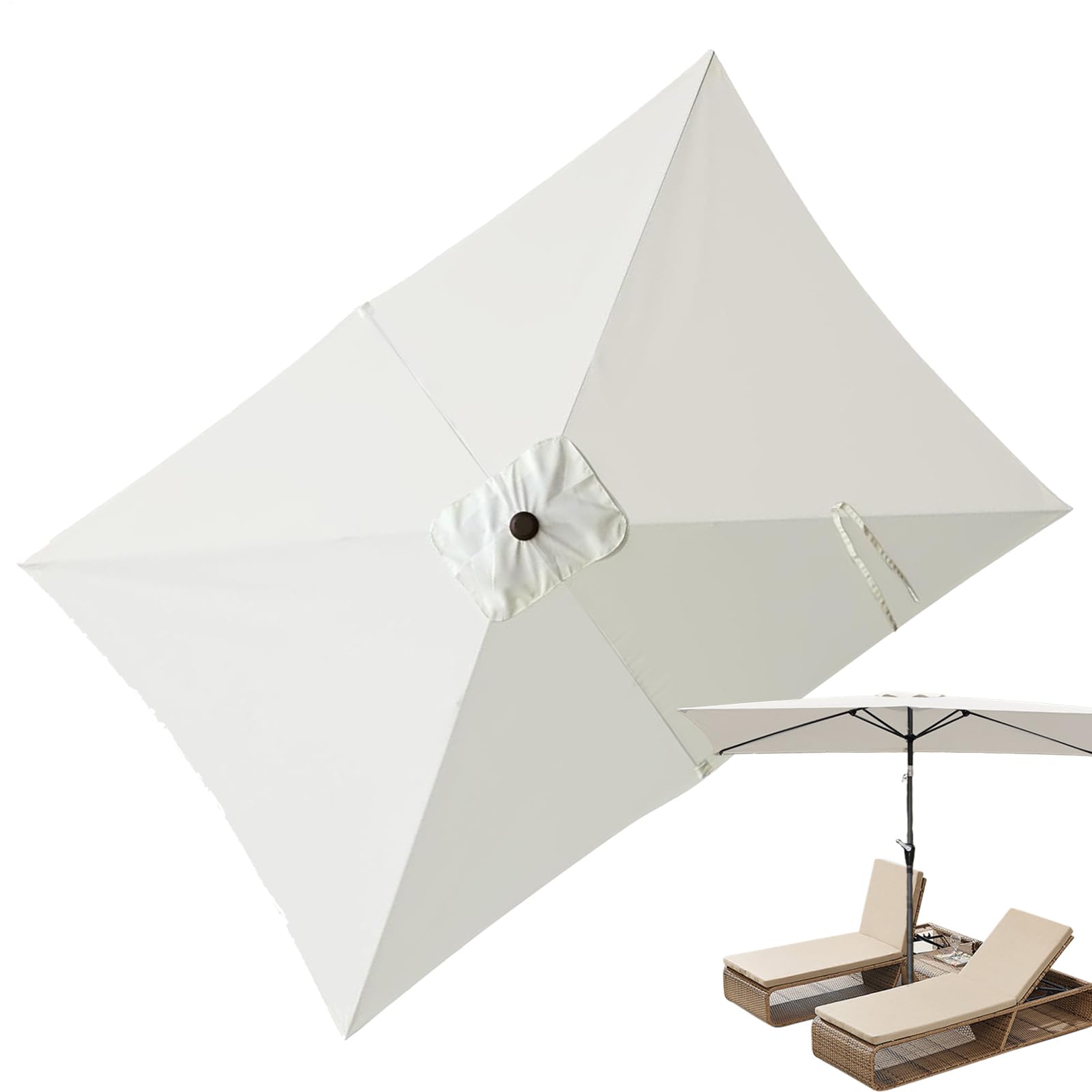 Cubierta de Repuesto para Sombrilla,Sombrilla Rectangular de 2x3 Metros con Brazo Lateral | Accesorios para Jardín como Cobertura Impermeable para Piscina Terraza Y Mesa