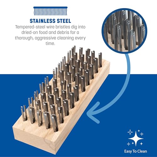 Image of Carlisle FoodService Products Butcher Block Brush - Cutting Board Brush, Steel Bristle Design for Commercial Kitchens, 7.75 x 2.63in, Tan, Pack of 12