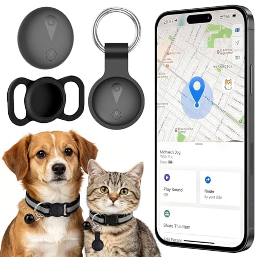 Collare GPS per Gatti, Localizzatore per Cani senza Abbonamento, Compatibile con iOS e Android, Tracciamento in Tempo Reale, Impermeabile IP67 con Lunga Durata della Batteria