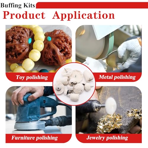 Tnisesm 10Pcs Buffing Wheel Kits,Polishing Wheels Buffing Pads for Drill for Metal Aluminum,Stainless Steel, Chrome, Jewelry, Wood, Plastic, Ceramic, Glass,etc