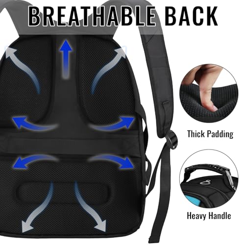 Image of YOREPEK Extra Large Durable Lightweight Travel Bag with Computer Compartment and USB Charging Port, Headphone Hole for Men and Women (Holds 17inch Laptops, Blue)