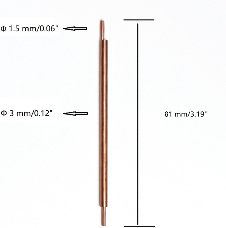 Huanyu 3×81mm Double Head Copper Spot Welding Rods Electrodes for Spot Welder, a Pack of 10 Pcs