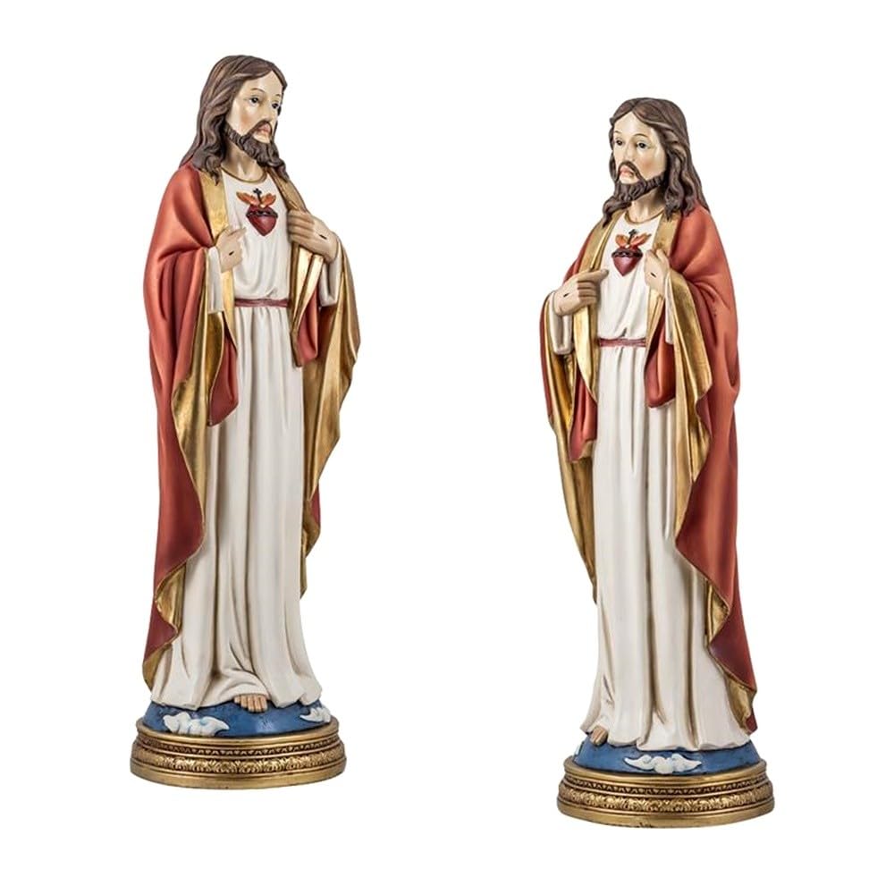 Sagrado Corazón de Jesús Figura Religiosa de 40 cm. acabada en Resina con peana
