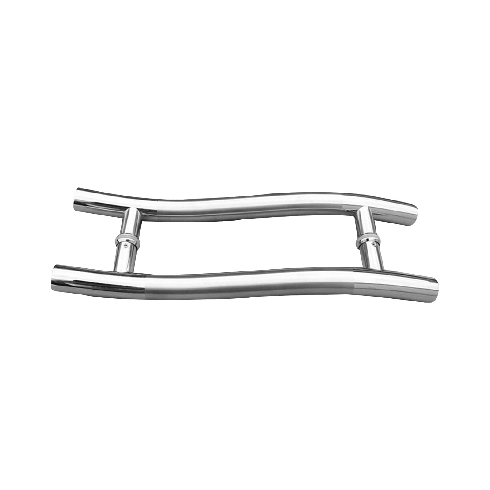 Damsly Silver Shower Sliding Door Handle Stainless Steel ，Bathroom Glass Door Grab Bar Knob Back-To-Back Towel Bar，Push And Pull Door Handle Sets Wavy