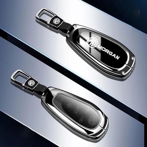 QYPLKJHG Car Key Cover for MG HS 2024 2025, Car Key Fob Cover Key Cover Case with Keychain TPU Car Key Case Protector Key Shell Car Key Protective Cover Car Accessories,E-Black 1