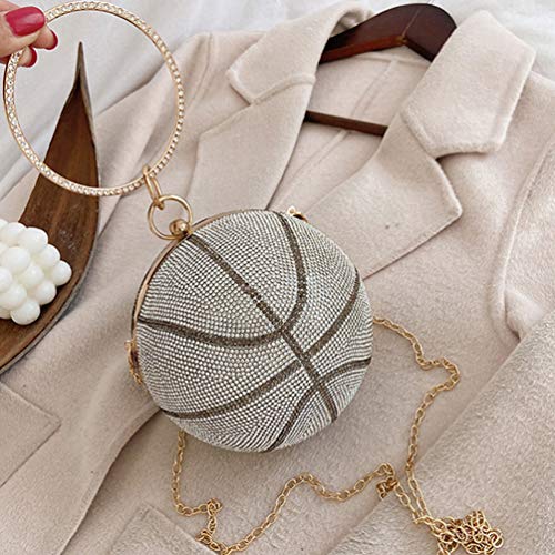 KESYOO Bolsa Redonda Embreagem Bola Bolsa Em Formato de Basquete Feminino Carteira de Pulso Com Alça