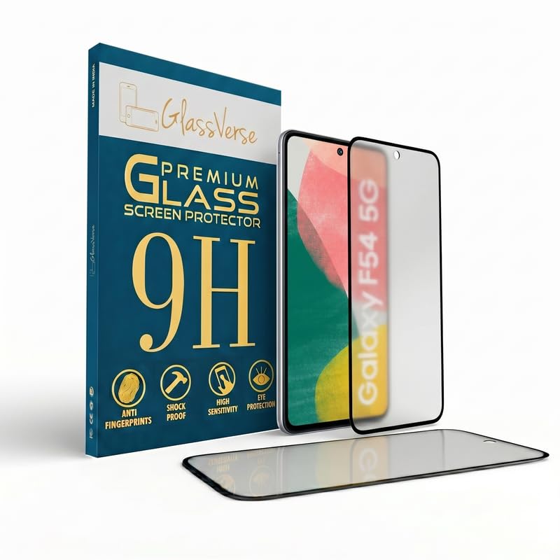 Image of GlassVerse Matte Tempered Glass for Samsung Galaxy F54 5G | Anti Glare, Smooth Touch Screen Protector, 9H Hardness, Edge to Edge, Case Friendly, Hassle-less Installation Kit Included. (Pack of 2)