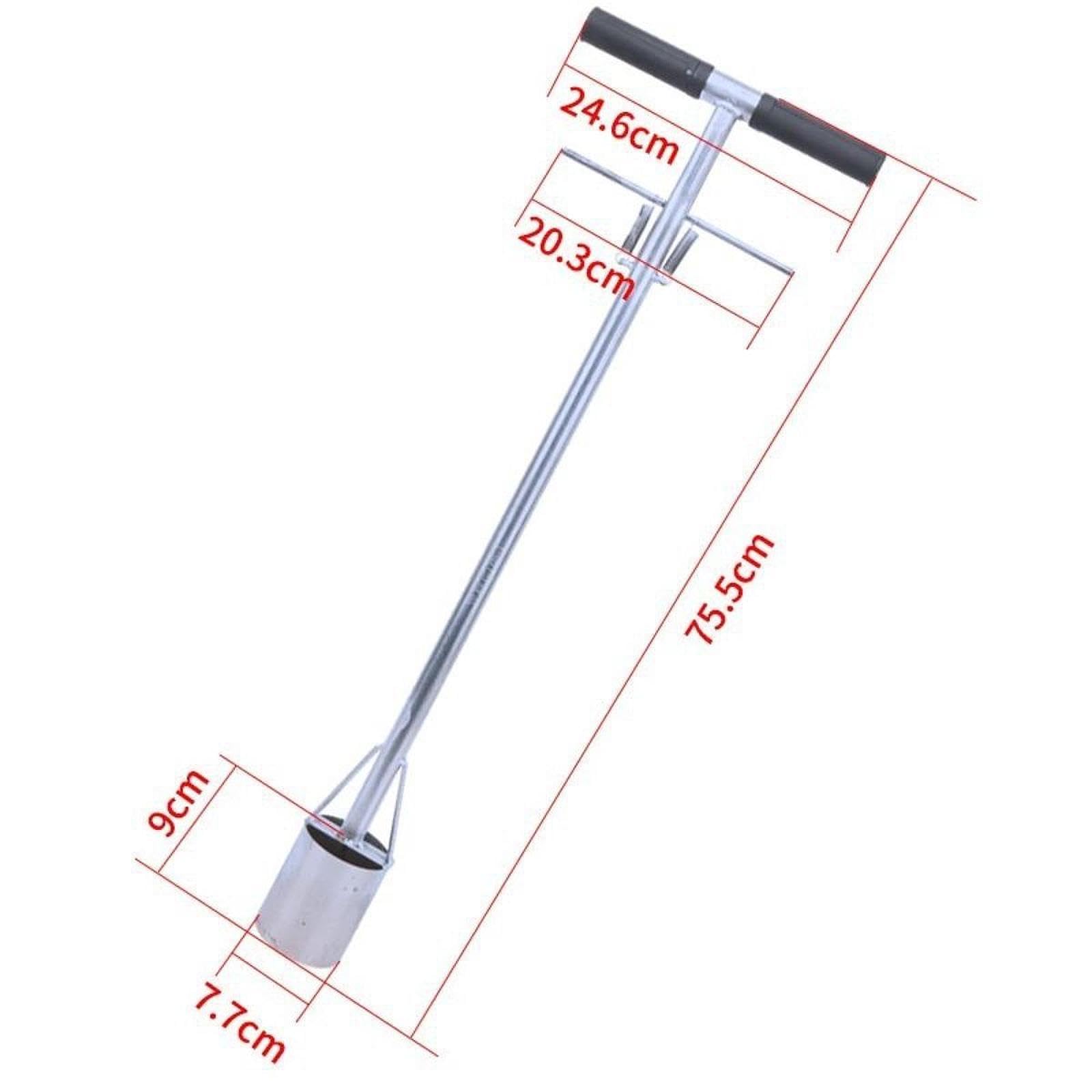 Bodensammler Langlebige Edelstahlausführung Pflanzenumsetzer mit Ergonomischem Griff Tragbarer Unkrautstecher Grabfunktion für Gärten Grünflächen Und, 7.7 Cm Durchmesser