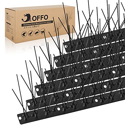 OFFO Black Bird Spikes Pre-Assembled for Pigeons Birds, Durable Bird Spikes with...