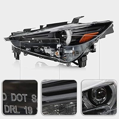 ACANII - For 2017-2021 Mazda CX-5 OED LED DRL w/AFS LED Projector Headlights Headlamps Replacement Pair Set Left+Right