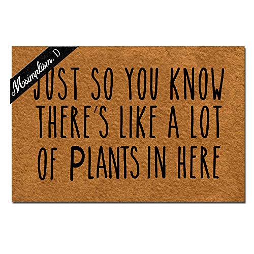Msimplism.D Home Decor Grappige Deurmat Zodat je weet De Veel Planten hier Monogram Deurmat Indoor Outdoor Rubber Welkom Mat Antislip Backing Entry Way Deurmat 23,6 x 15,7 Inch