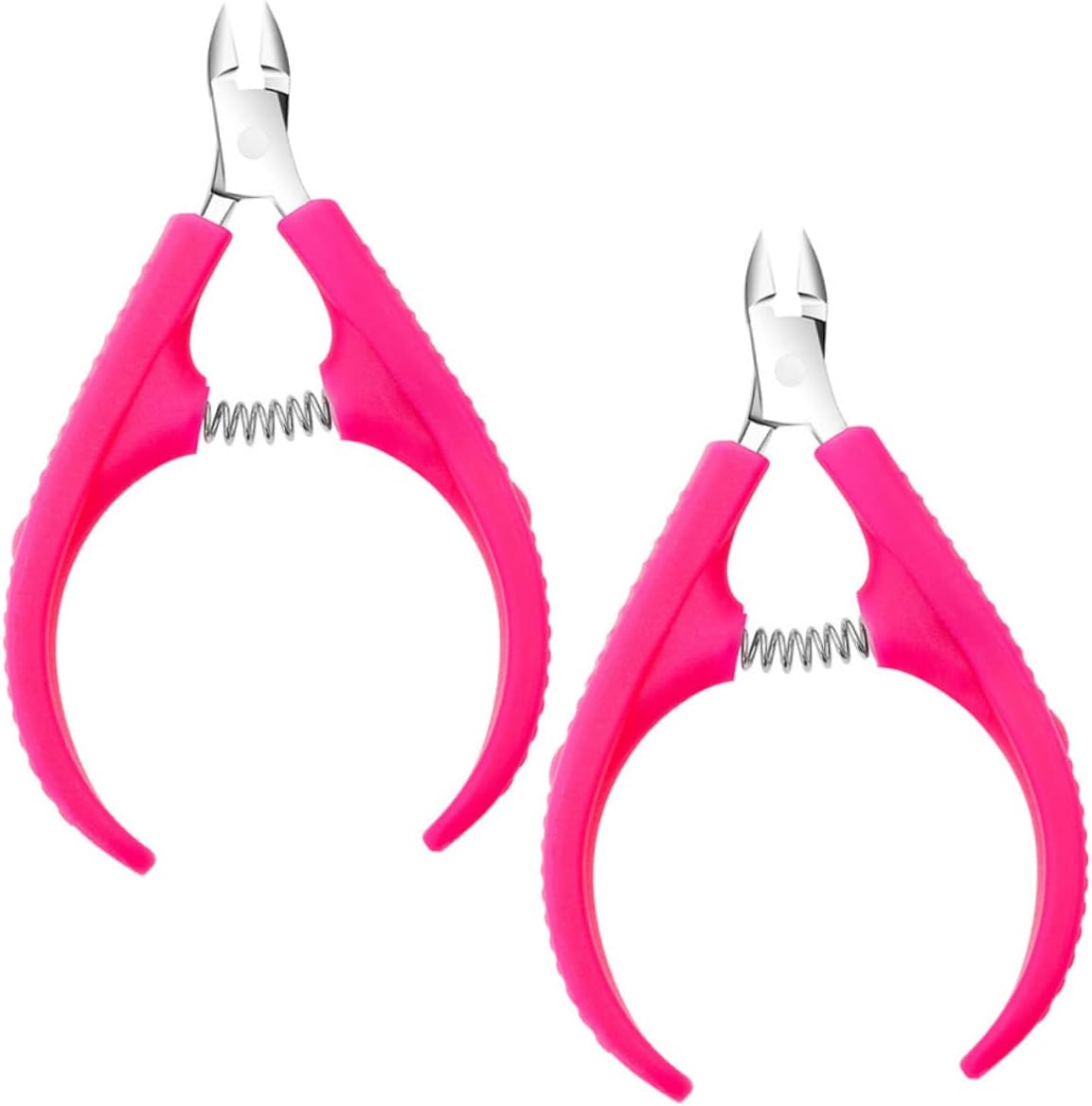 2Pcs Professional Stainless Steel Cuticle Nipper Manicure Tool for Precise Dead Skin Trimming and Nail Groove Cleaning at Home