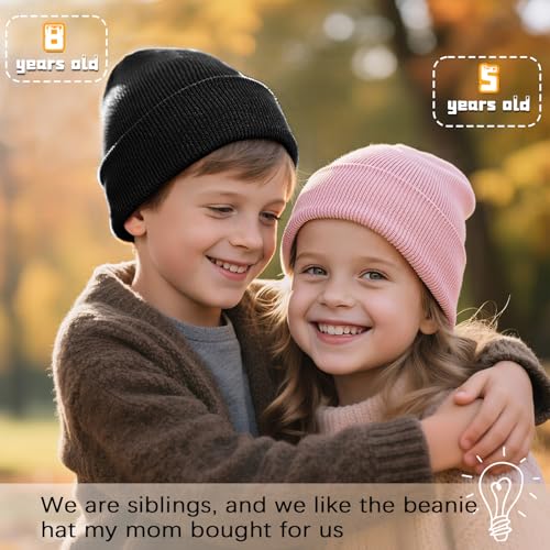 Image of ZOORON Kids Beanie Boys Girls Beanies Children Winter Hats Children Knit Warm Caps Kids Soft Beanie Cap