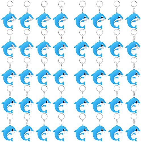 Elecrainbow 40 Pack Dolphin Keyring Pack Party Favor For Animal Lover, Return Gift, Ocean Themed Party, Thanksgiving, Baby Shower, Birthday, Wedding #TOP26
