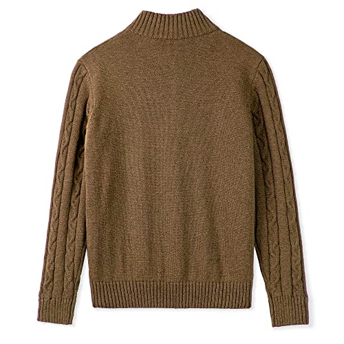 Image of Kid Nation Boys Sweater Cotton Quarter Zip Sweater Kids Cable Knit Pullover | Casual 1 /4 Zip Sweater for Child 3-14 Years (Previously Amazon Essentials)