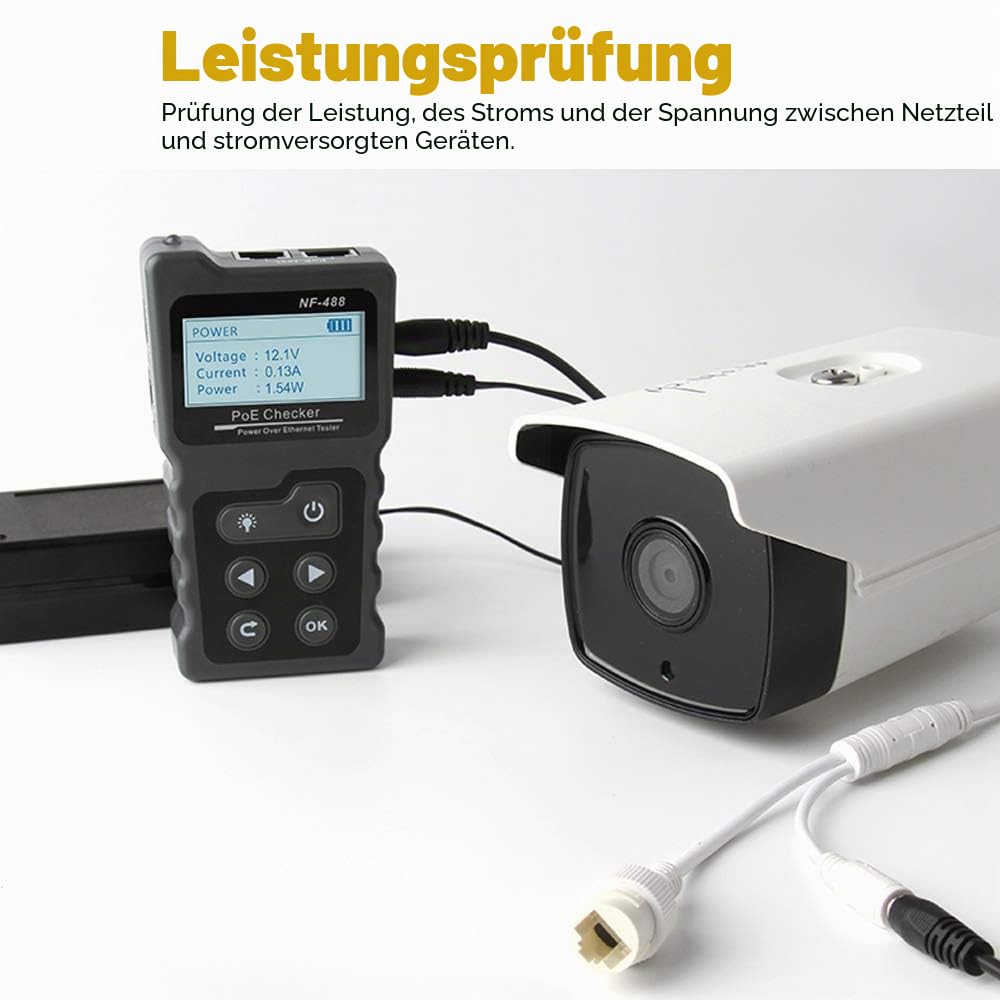 Kabel Prüfer Meter Hancaner Netzwerk Kabeltester RJ45 Patchkabel Tester LAN Netzwerktester Leitungstester Ethernet Network Cable Tester PoE Checker