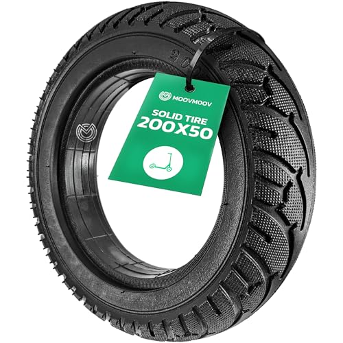 MOOVMOOV 200x50 Solid Tire Compatible with Electric Scooters - Speedway Mini 4 Pro Rear Wheel and Others - Puncture-Proof 8x2 Anti-Puncture Tire for E-Scooter