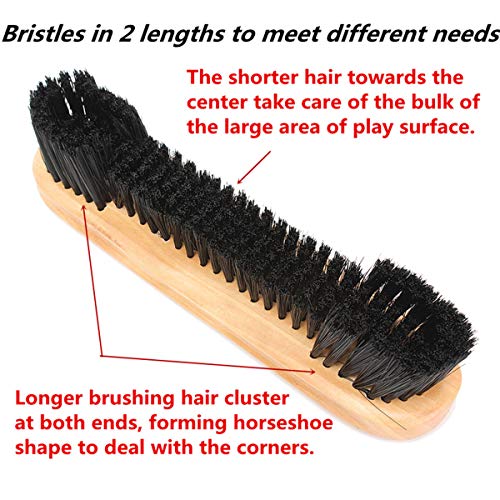 Alikeke Nylon Bristle Under Rail Wooden Pool Table Brush Rail Brush with Billiard Cue Shaft Slicker Snooker Cloth Cleaner and Box of 12 Cubes of Pool Cue Chalk, Billiard Accessories