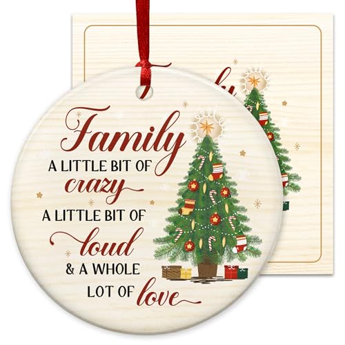 WRAPIX Christmas Ornament Gifts for Women Men - Ceramic Christmas Ornaments 2025 with Card for Tree Decorations - Family Birthday Stocking Stuffers Gifts for Mom Dad, Sister Brother, Grandma Grandpa