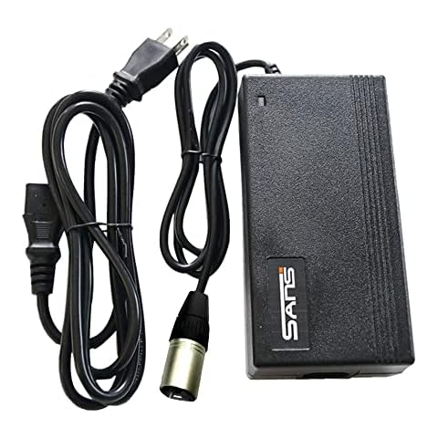 Syvrac Smart Charger with an Microphone XLR Head for 48V Li-ion Battery Used in E-Bikes and E-Scooters, and it Comes with a 54.6V 2A Power Adapter and an XLR Connector Cover