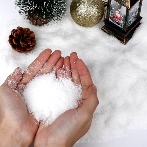 Jeqqinuz 100g Dekoschnee zum Basteln Flauschig Weiche Streudeko Glitzernder Deko-Schnee für Weihnachten Schneewatte zum Verzieren Winterdekoration