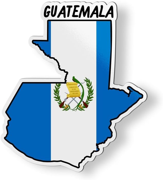 Guatemala Map with Flag Magnet for Car Fridge Locker Metal Door - 4"