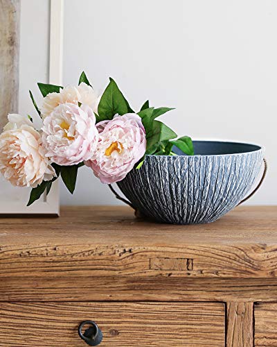 Kotao Hanging Pots For Plants Outdoor Indoor, Hanging Planters 2 Pack, 10 Inch Hanging Baskets Flower Pots With Drainage Holes, Stone Pattern Blue #TOP5