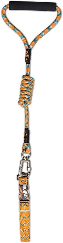 DOGHELIOS 'Dura-Tough' Easy Tension 3M Reflective Adjustable Multi-swivel Pet Dog Leash and Collar, Medium, Orange