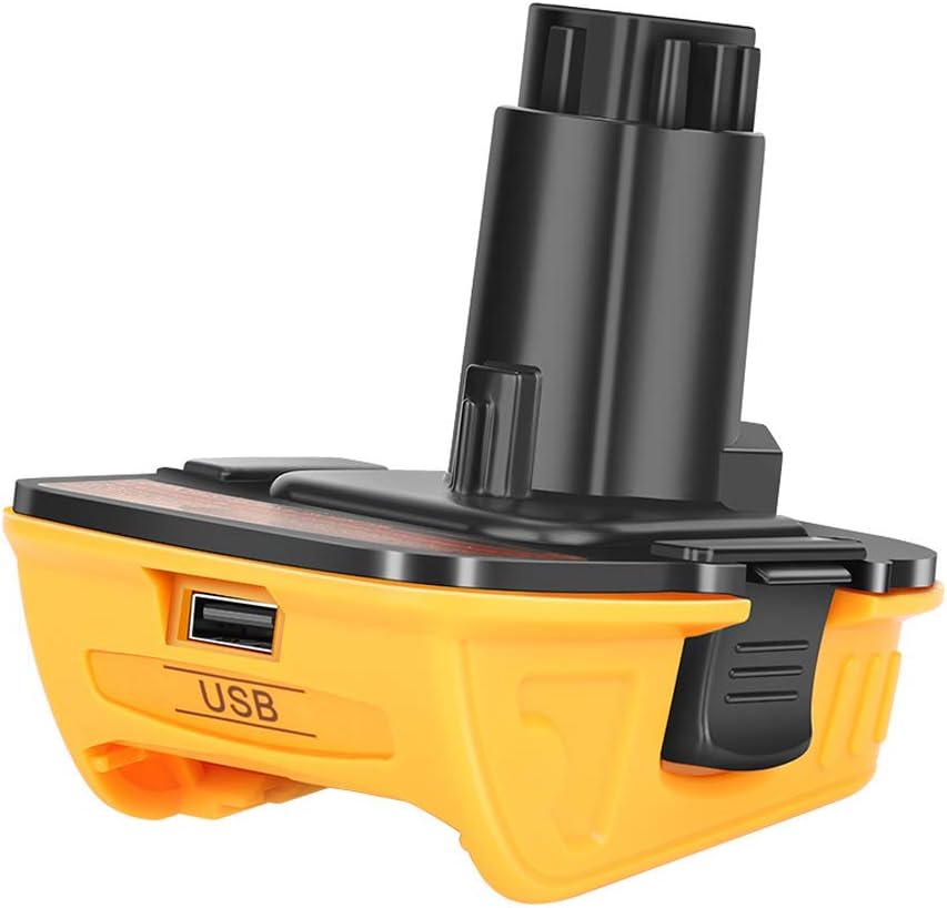 Replacement DCA1820 with USB Adapter Compatible with Dewalt 18V Tools, Convert Dewalt 20V Lithium Battery DCB204 DCB205 DCB206 DCB606 to Dewalt 18V NiCad NiMh Battery Tools
