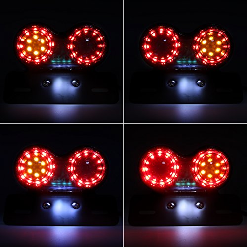 Mfc Pro Bobber Cafe Racer Atv Chopper Led Tail Light Integrated Running Turn Signal Lamp License Plate Bracket Tail Lamp #TOP4