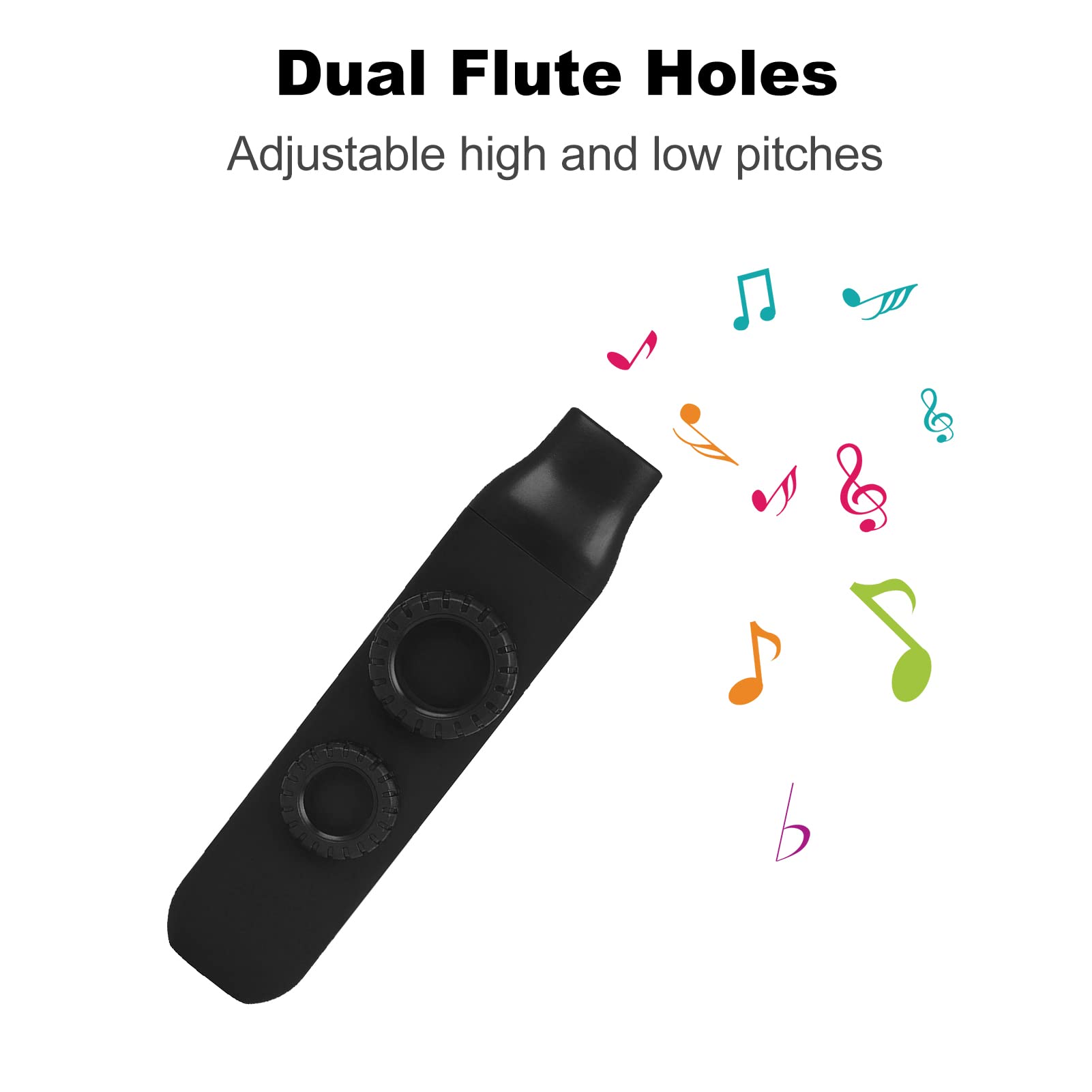HXYIG Kazu Flute Double Flute Hole Kazoo Dual Flute Holes Replaceable Blowing Nozzle 10pcs Membrane Musical Instrument Ukulele Guitar Partner Musical Instrument for Child Adult Beginner