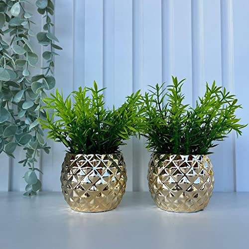 Decoração sala rack dupla vaso geométrico dourado decor