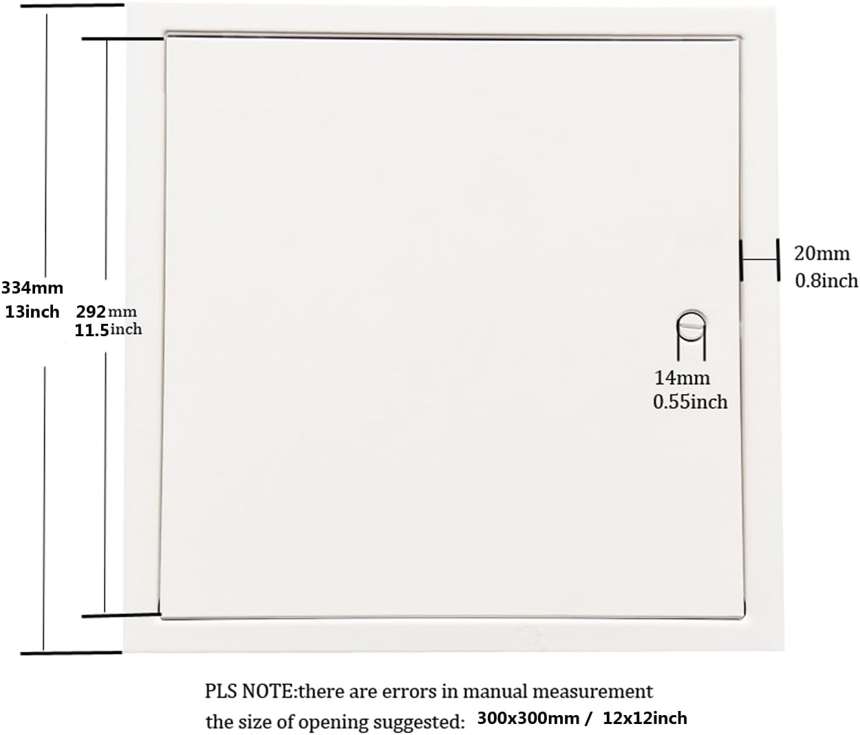 Fengze Steel Access Panel 12 x 12 Inch with 4 Long Fixing Strips White Screwdriver Latch Metal Inspection Door for Wall and Ceiling (300 x 300 mm)