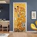 Adesivi per Porte Interne 3d PVC Impermeabile Autoadesivo Rimovibile Buccia e Bastone Adesivo di Porta Per la decorazione domesticaGustav Klimt uomo e donna d'oro abbracciati 77x200cm