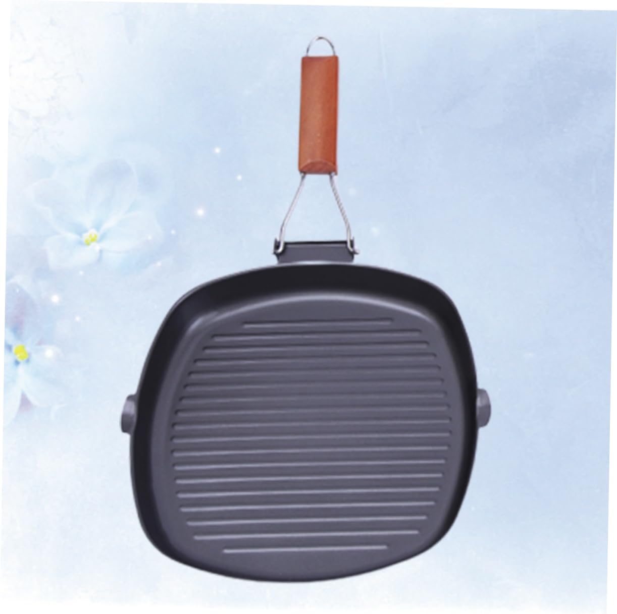 TIDTALEO 1PC Non Stick Foldable Steak Frying Pan Cooking Pot with Ergonomic Handle for Easy Storage Dark Grey for Uniform Heat Conduction and Easy Cleaning