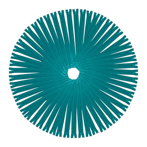 Image of Mandala Crafts 85 PCs Teal Assorted Lengths Nylon Zippers for Sewing